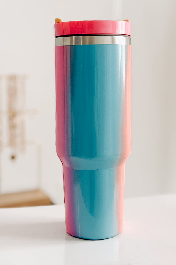 Quench Your Thirst 40oz Insulated Rainbow Tumbler With Straw (Fairy Pink) - NanaMacs