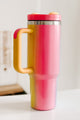 Quench Your Thirst 40oz Insulated Rainbow Tumbler With Straw (Fairy Pink) - NanaMacs