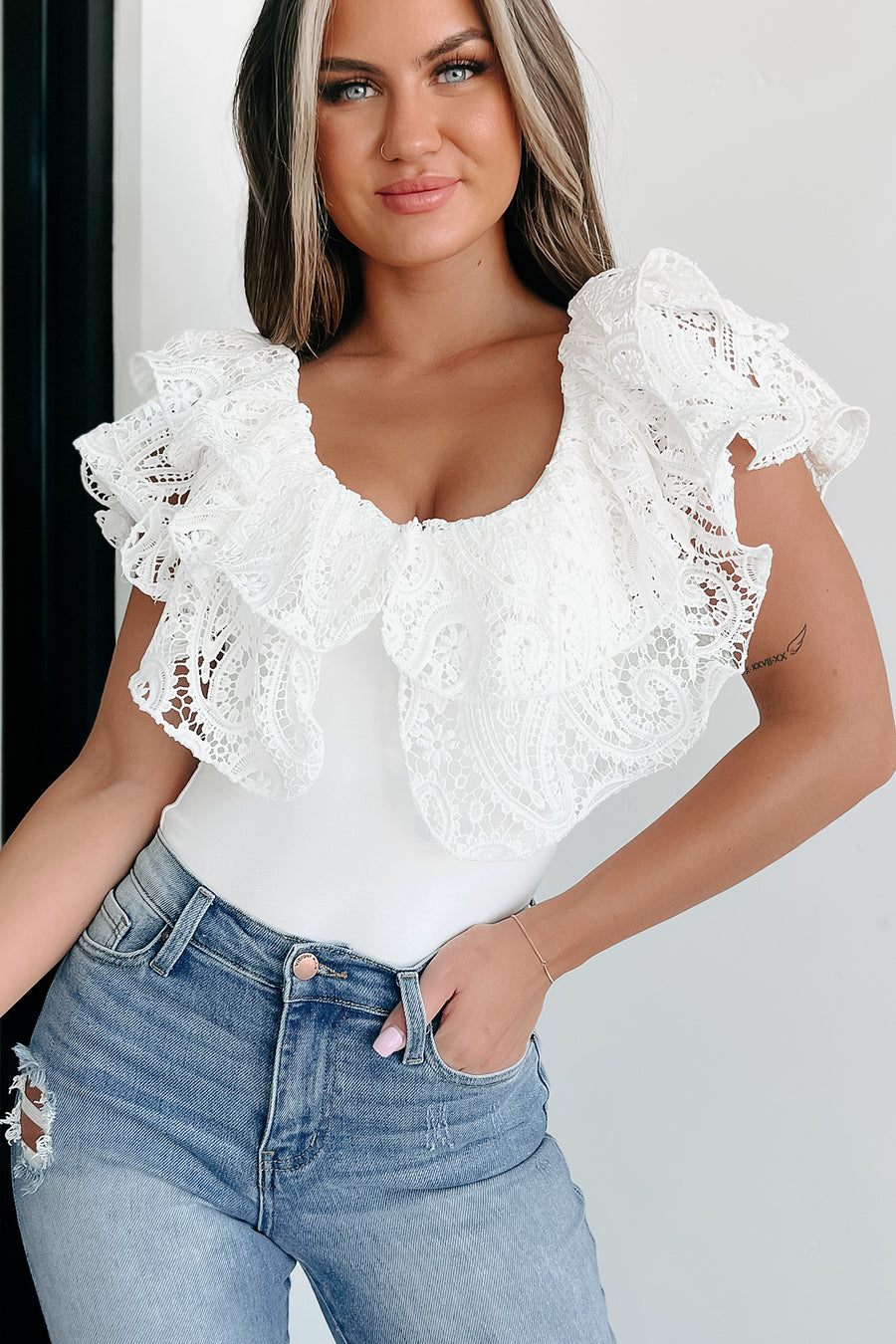 Too Much To Handle Lace Bodysuit (Royal) · NanaMacs