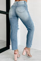 Fate Will Decide Low Rise Distressed Straight Leg Jeans (Medium Stone) - NanaMacs