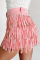 Spotlight Stealer Rhinestone Fringe Mini Skort (Pink) - NanaMacs