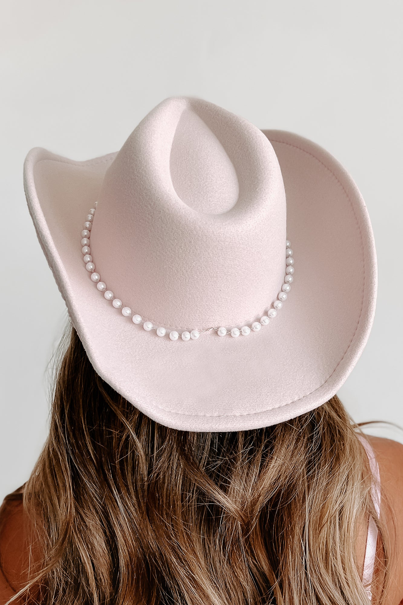 Little Miss Rodeo Pearl Beaded Cowboy Hat (Nude) - NanaMacs