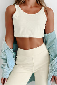 Scoop Neck Crop Tank (French Vanilla) - NanaMacs