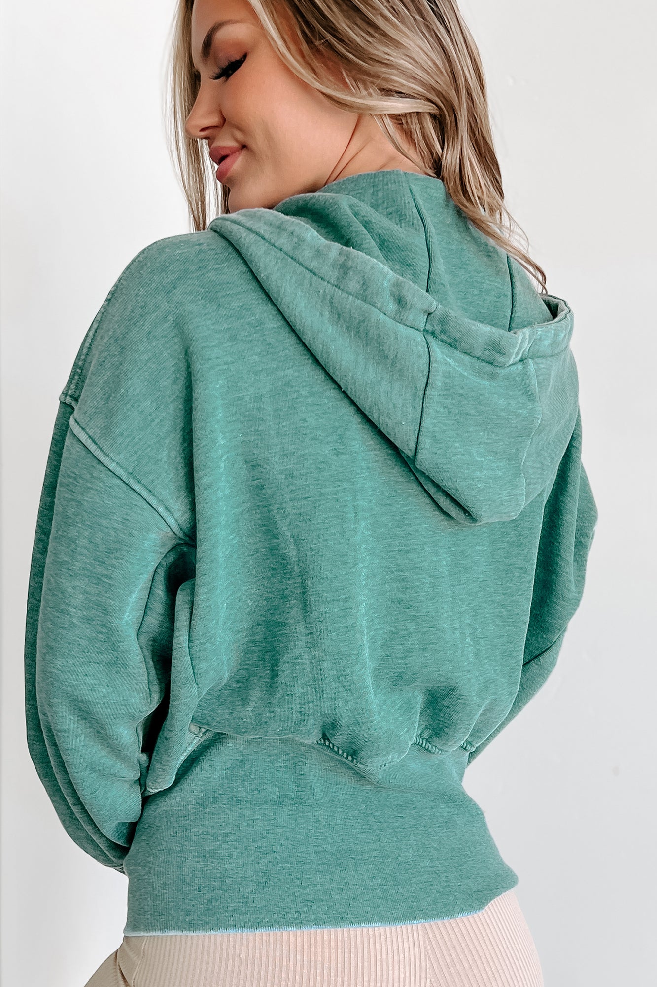 Completely Content Zip-Up Hoodie (Blue Palm) - NanaMacs