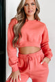 Must Be Dreaming Fleece Loungewear Set (Coral Orange) - NanaMacs