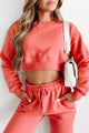 Must Be Dreaming Fleece Loungewear Set (Coral Orange) - NanaMacs