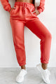 Must Be Dreaming Fleece Loungewear Set (Coral Orange) - NanaMacs