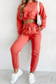 Must Be Dreaming Fleece Loungewear Set (Coral Orange) - NanaMacs