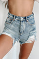 Over The Heartbreak Distressed Denim Shorts (Medium Denim) - NanaMacs