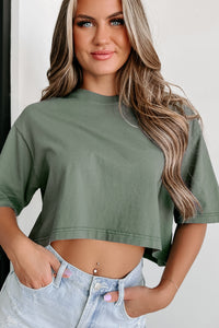 Good Karma Oversized Crop Tee (Sage Leaf) - NanaMacs