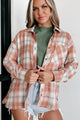 Nothing Fancy Oversized Plaid Shirt (Auburn/Taupe/Blue) - NanaMacs