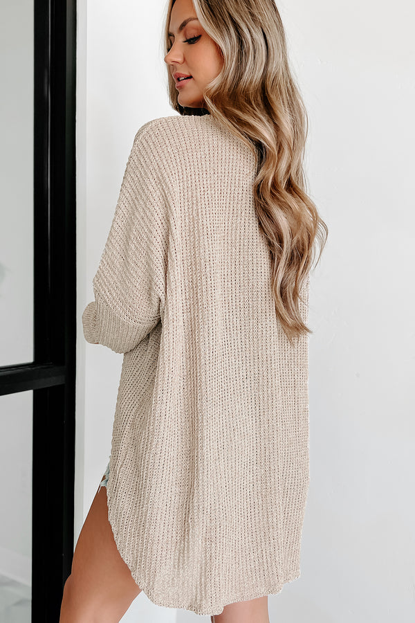 Count Your Blessings High-Low Sweater Top (Oatmeal) - NanaMacs