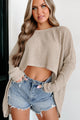 Count Your Blessings High-Low Sweater Top (Oatmeal) - NanaMacs