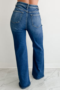 Sheridan High Rise Wide Leg Risen Jeans (Dark) - NanaMacs
