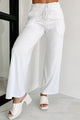 Doorbuster Just Relaxing Wide Leg Drawstring Waist Lounge Pants (White) - NanaMacs