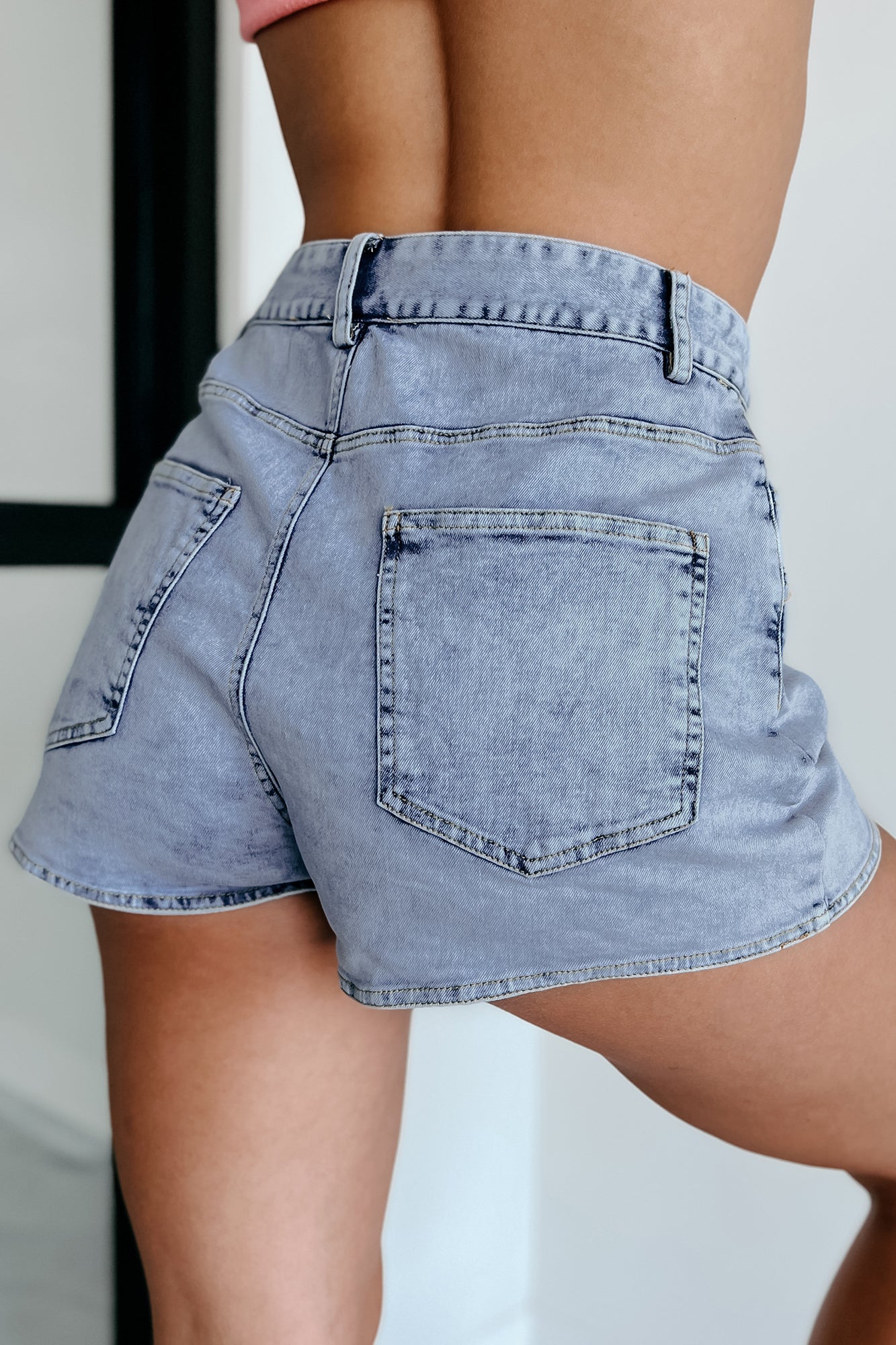 Feeling Fortunate Seam Detailed Denim Shorts (Medium) - NanaMacs