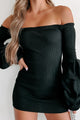 Better & Bolder Off The Shoulder Puff Sleeve Bodycon Dress (Black) - NanaMacs