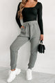 Simple Comforts Drawstring Waist Knit Joggers (Heather Grey) - NanaMacs