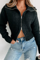 Taking The Leap Double-Zip Crop Sweater (Black) - NanaMacs