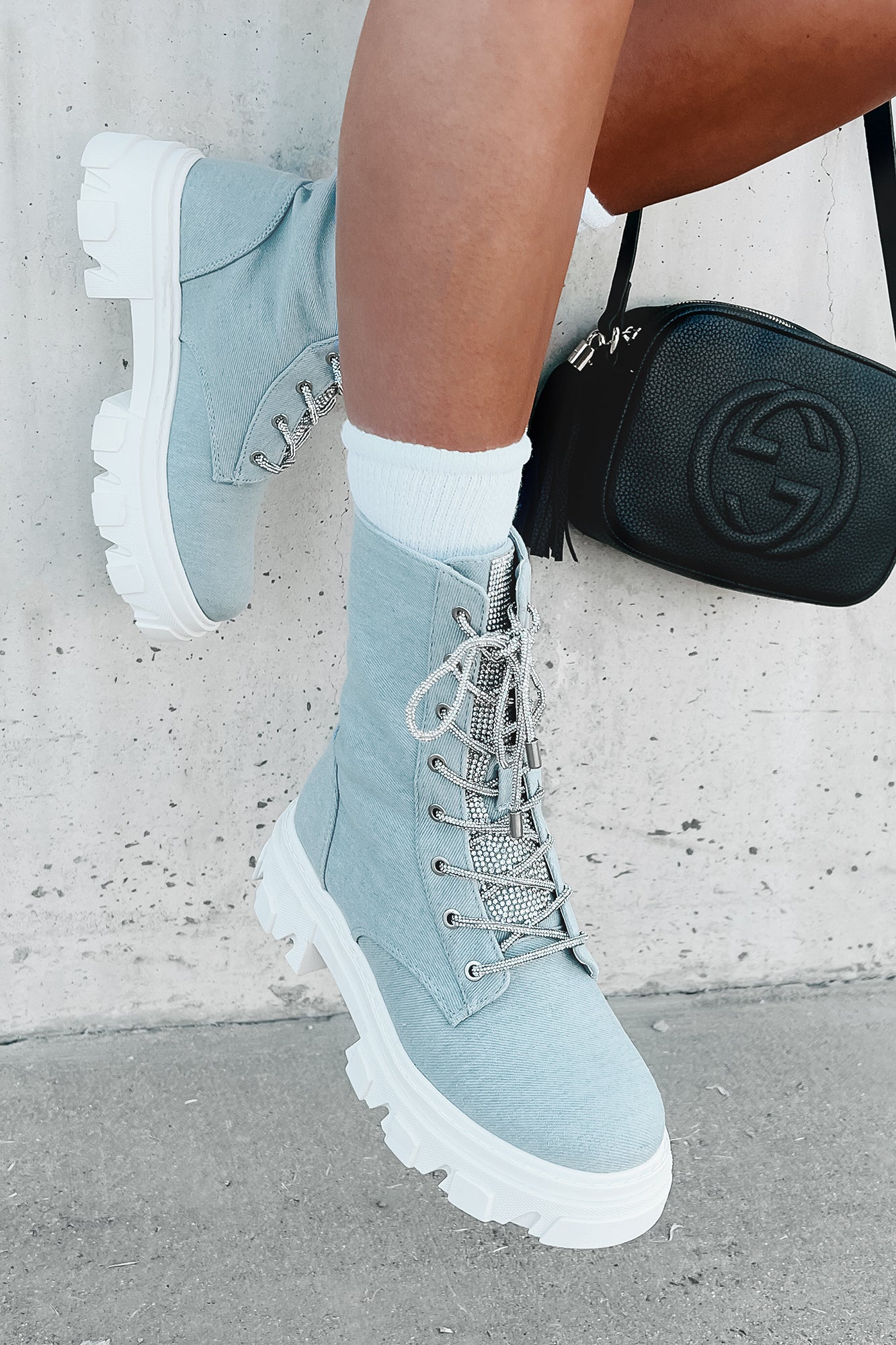 Light blue deals lace up boots