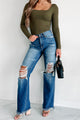 Genevieve High Rise Distressed Straight Leg Jeans (Medium) - NanaMacs