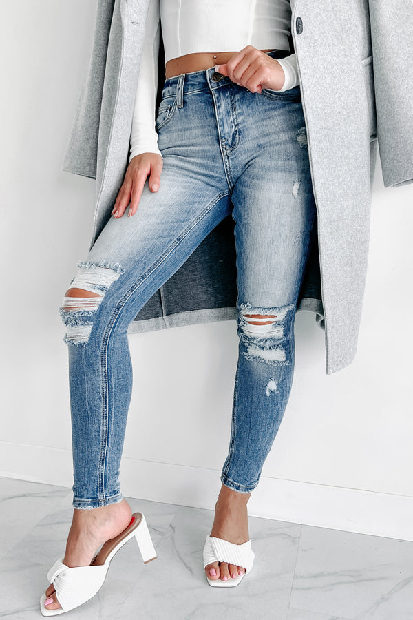 Just Like Magic Mid-Rise Distressed Skinny Jeans (Medium) - NanaMacs