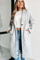 Can't Explain It Brushed Knit Longline Coat (Heather Grey) - NanaMacs