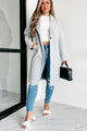 Can't Explain It Brushed Knit Longline Coat (Heather Grey) - NanaMacs