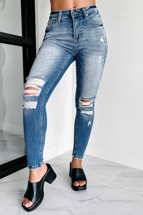 Just Like Magic Mid-Rise Distressed Skinny Jeans (Medium) - NanaMacs