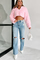 "It's So Fluffy" Faux Fur Crop Jacket (Pink) - NanaMacs