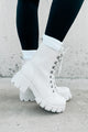 Taking Orders Lace-Up Combat Boots (Light Grey) - NanaMacs