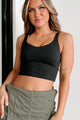 Consider Us Over Padded Crop Tank (Black) - NanaMacs