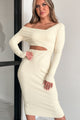 Fabulous Approach Asymmetric Cut-Out Bodycon Dress (Cream) - NanaMacs