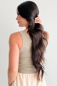 Fresh Start Scoop Neck Sleeveless Ribbed Top (Sage) - NanaMacs