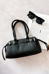 Come Closer Faux Leather Handbag (Black) - NanaMacs