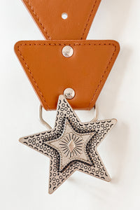 In The Night Sky Faux Leather Triangle Chain Belt (Brown) - NanaMacs