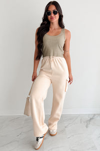 Fresh Start Scoop Neck Sleeveless Ribbed Top (Sage) - NanaMacs