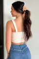 Memorable Encounter Faux Leather Crop Top (Ivory) - NanaMacs