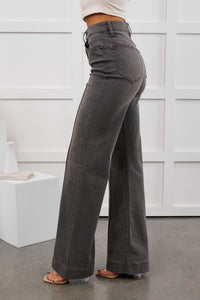 Arabella High Rise Flare Hidden Jeans (Grey)