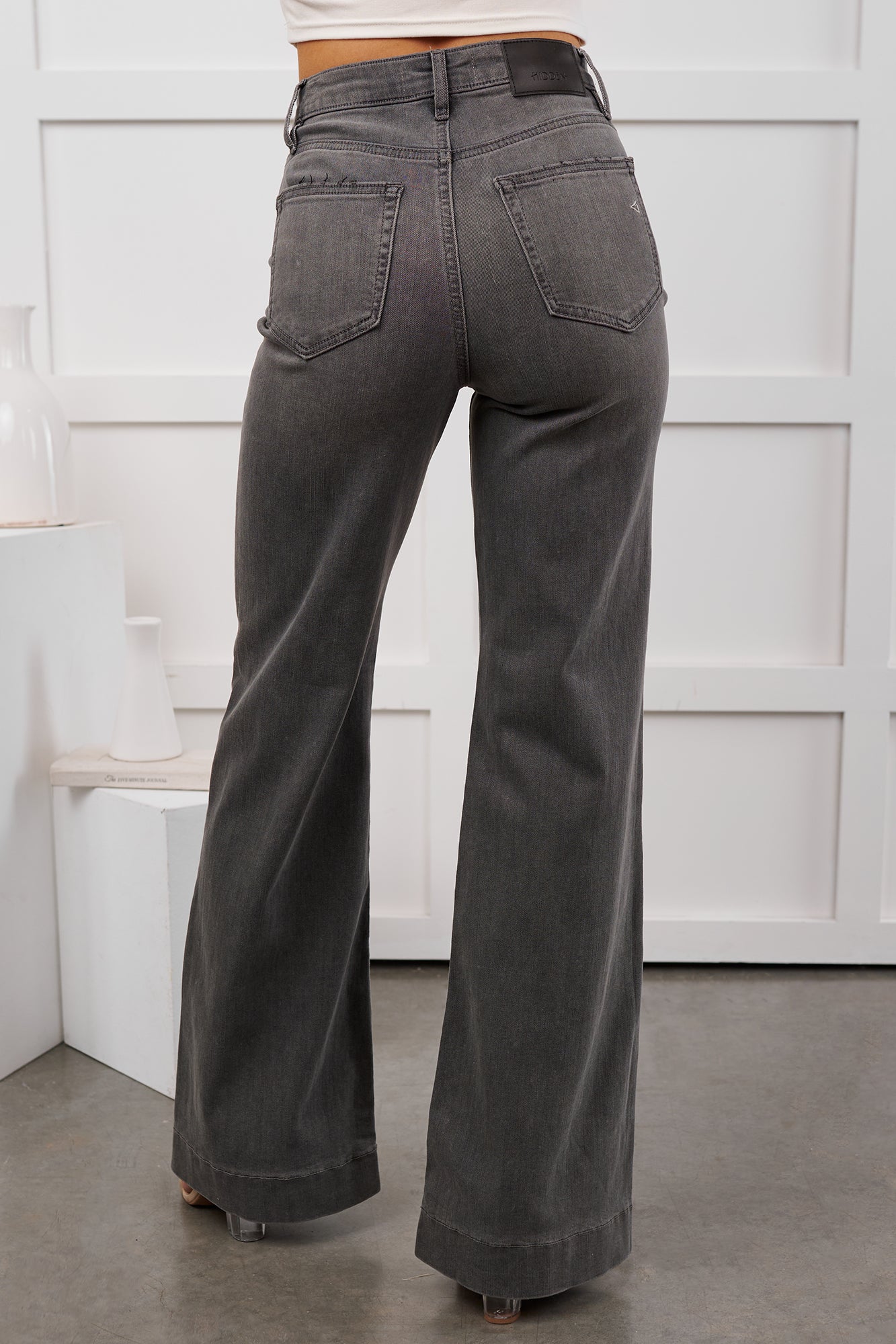 Arabella High Rise Flare Hidden Jeans (Grey)