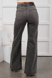 Arabella High Rise Flare Hidden Jeans (Grey)