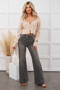 Arabella High Rise Flare Hidden Jeans (Grey)