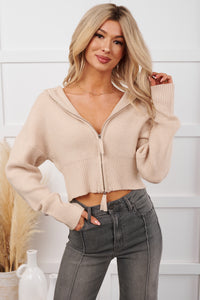 Warm As Wool Collared Cable Knit Jacket (Oatmeal) - NanaMacs