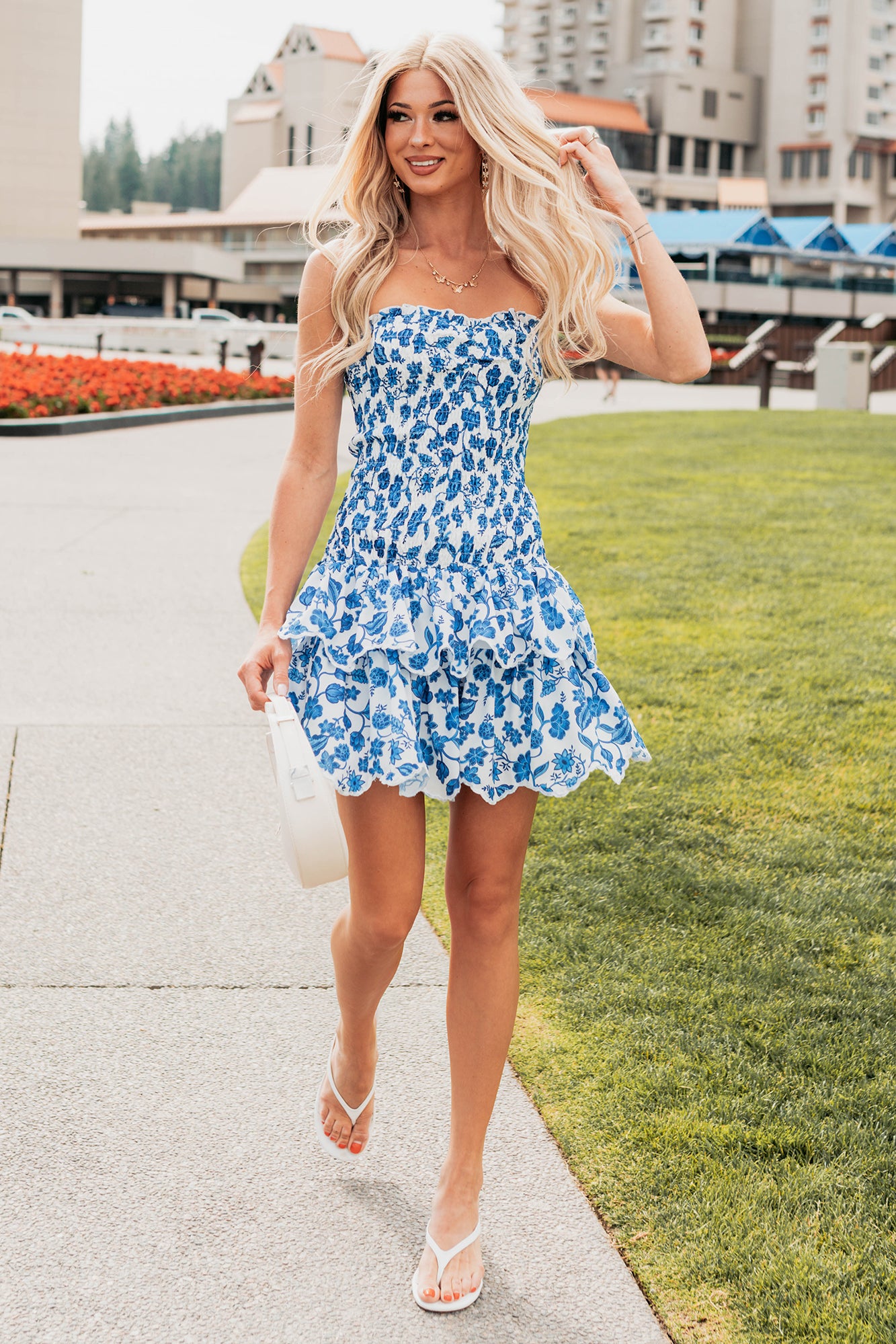 redding floral mini dress FARM Rio Sweet Bloom Bouquet Red Sleeveless Mini Dress