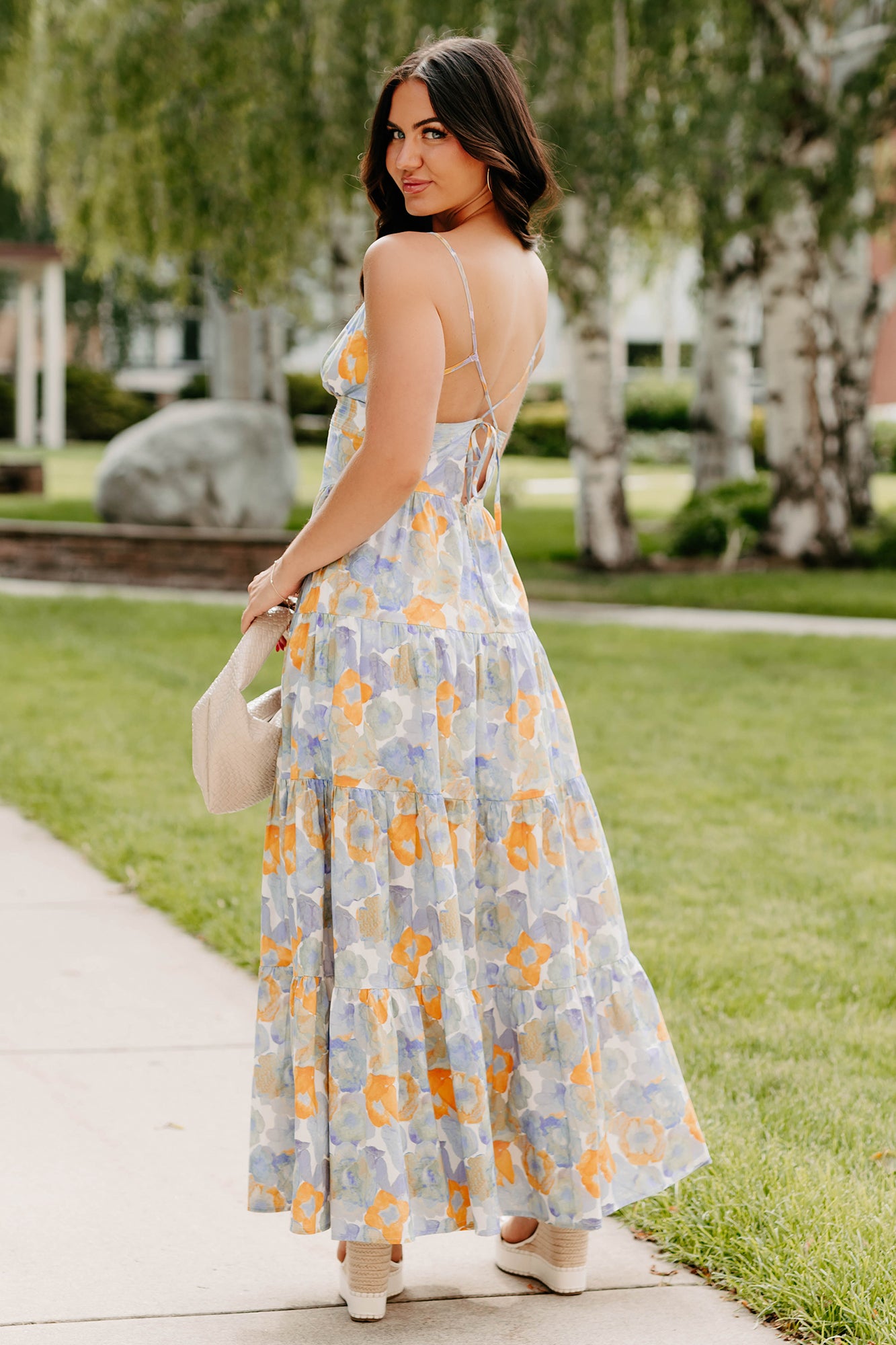 Honey, Please Sleeveless Floral Maxi Dress (Peri Blue) - NanaMacs