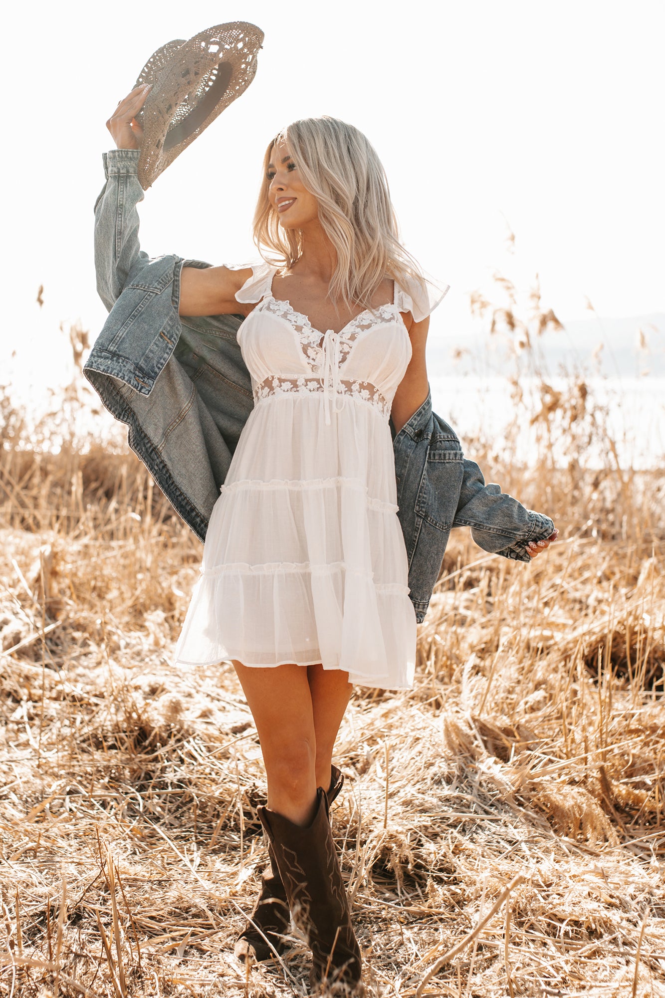 Gentle Nights Lace Sleeveless Mini Dress (Ivory) - NanaMacs