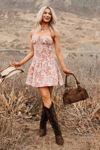 Sweet Energy Sleeveless Floral Mini Dress (Pink Rose) - NanaMacs