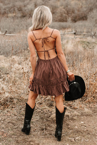 Lovely Intent Sleeveless Tiered Mini Dress (Chocolate) - NanaMacs