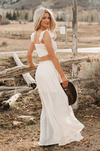 Easy Grace Crop Top & Maxi Skirt Set (Cream) - NanaMacs
