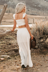 Easy Grace Crop Top & Maxi Skirt Set (Cream) - NanaMacs
